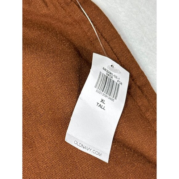 Old Navy High Rise Wide Leg Pants Linen Rayon Blend Size XL Tall Brown Elastic W - Picture 7 of 10